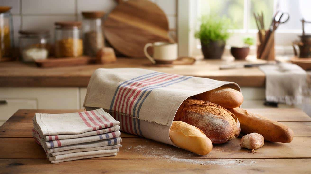 Stare kuchenne ściereczki na topie: uszyj z nich modny worek na pieczywo