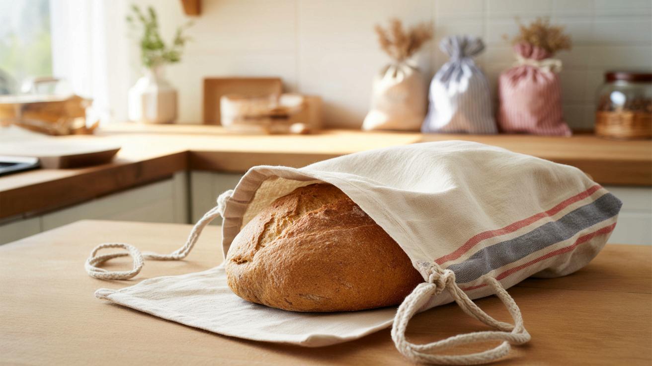 Stare ściereczki w paski? Zrób z nich modny worek na pieczywo zero waste