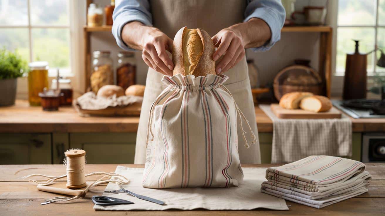 Stare ściereczki z szuflady zamień w stylowy worek na pieczywo