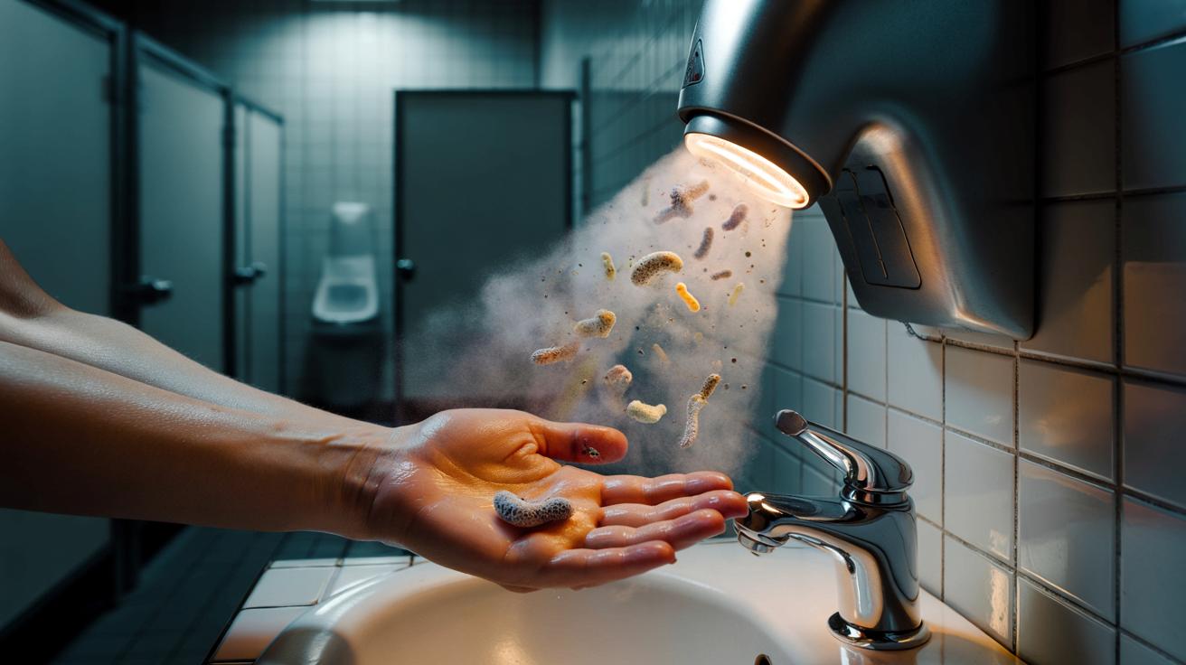 Suszarki do rąk w toalecie: co tak naprawdę leci na twoją skórę?