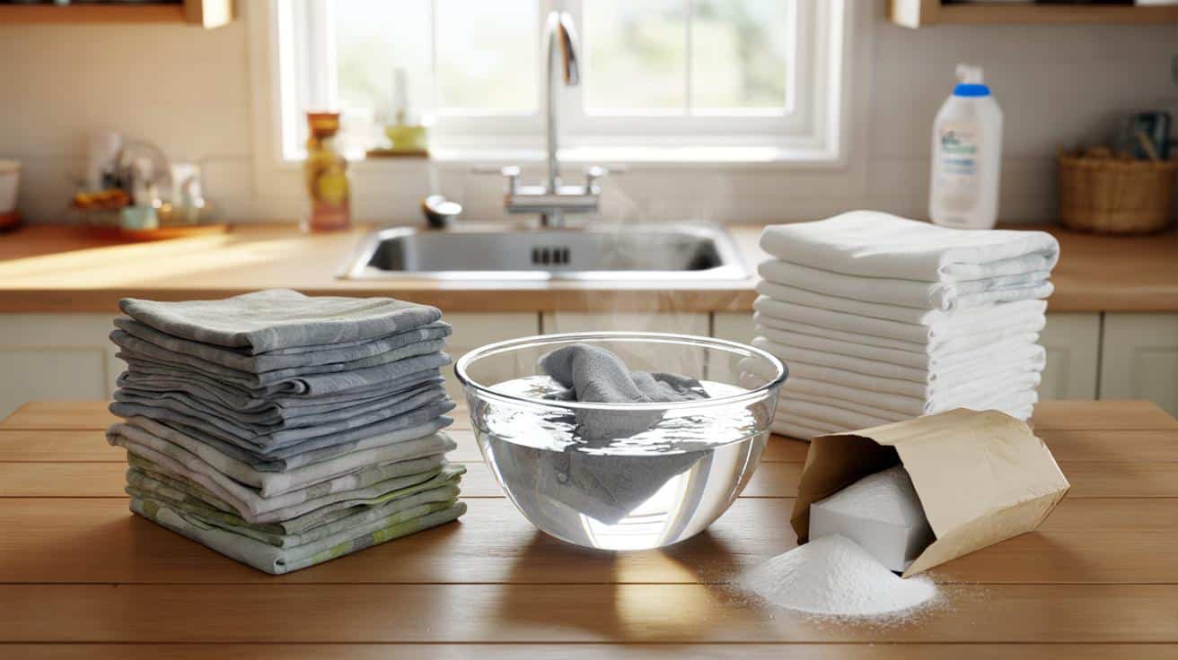 Szare i śmierdzące ściereczki kuchenne? Ta tania proszkowa „bielinka” działa lepiej niż chlor