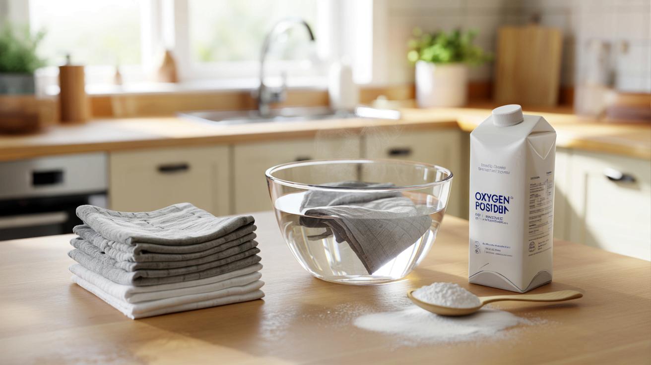 Szare ściereczki kuchenne? Ta tania biała proszkowa „baza” wybieli je lepiej niż chlor