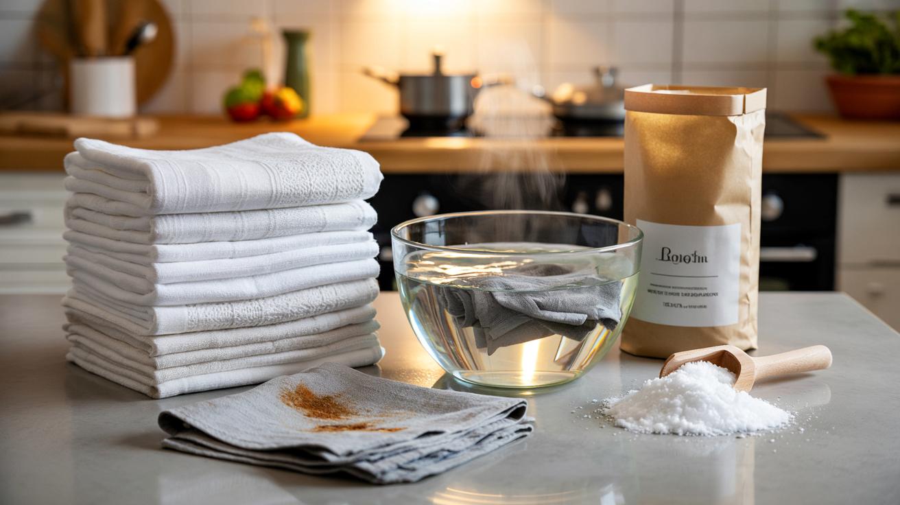 Szare ścierki kuchenne jak nowe. Ten proszek bije na głowę wybielacz