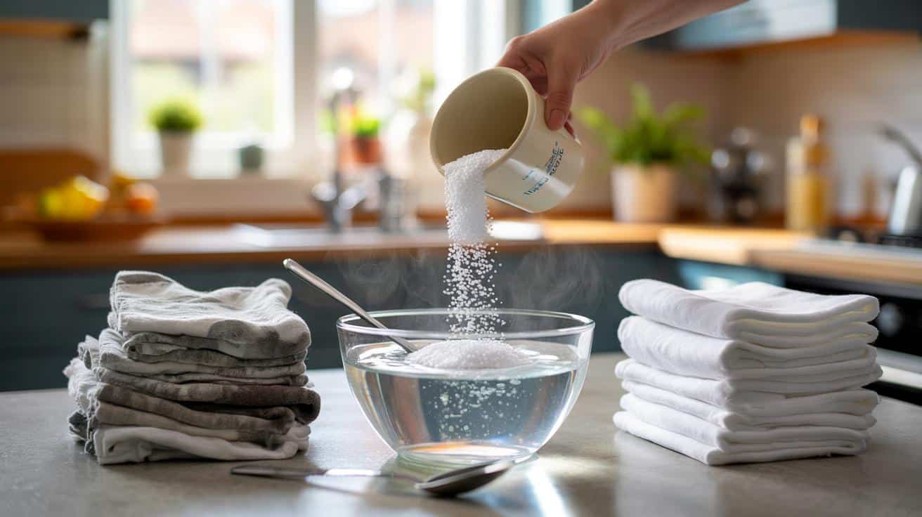Szare, śmierdzące ściereczki kuchenne? Ta tania biała proszkowa moc bije wybielacz