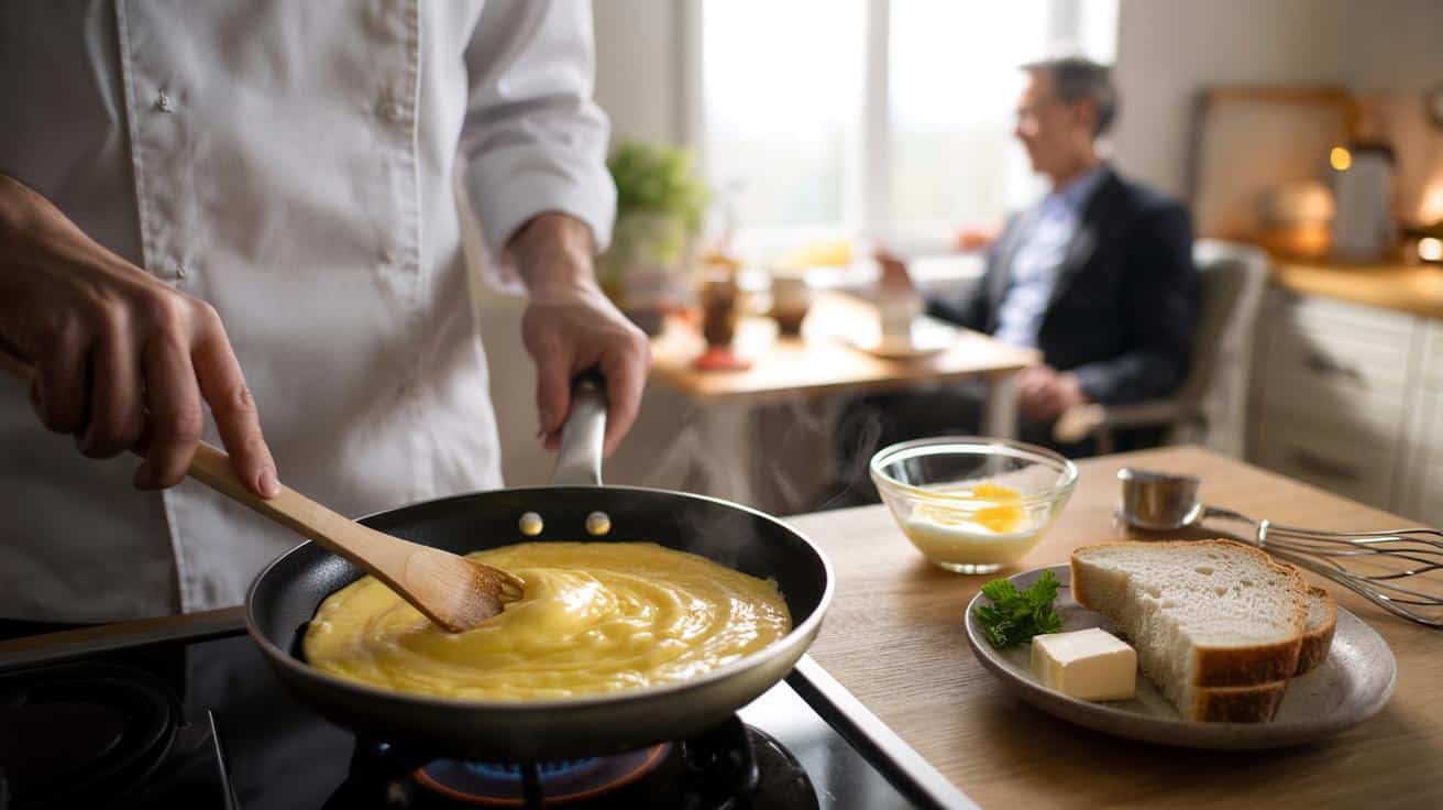 Szef kuchni zdradza jak przygotować jajecznicę która jest delikatna jak w restauracji