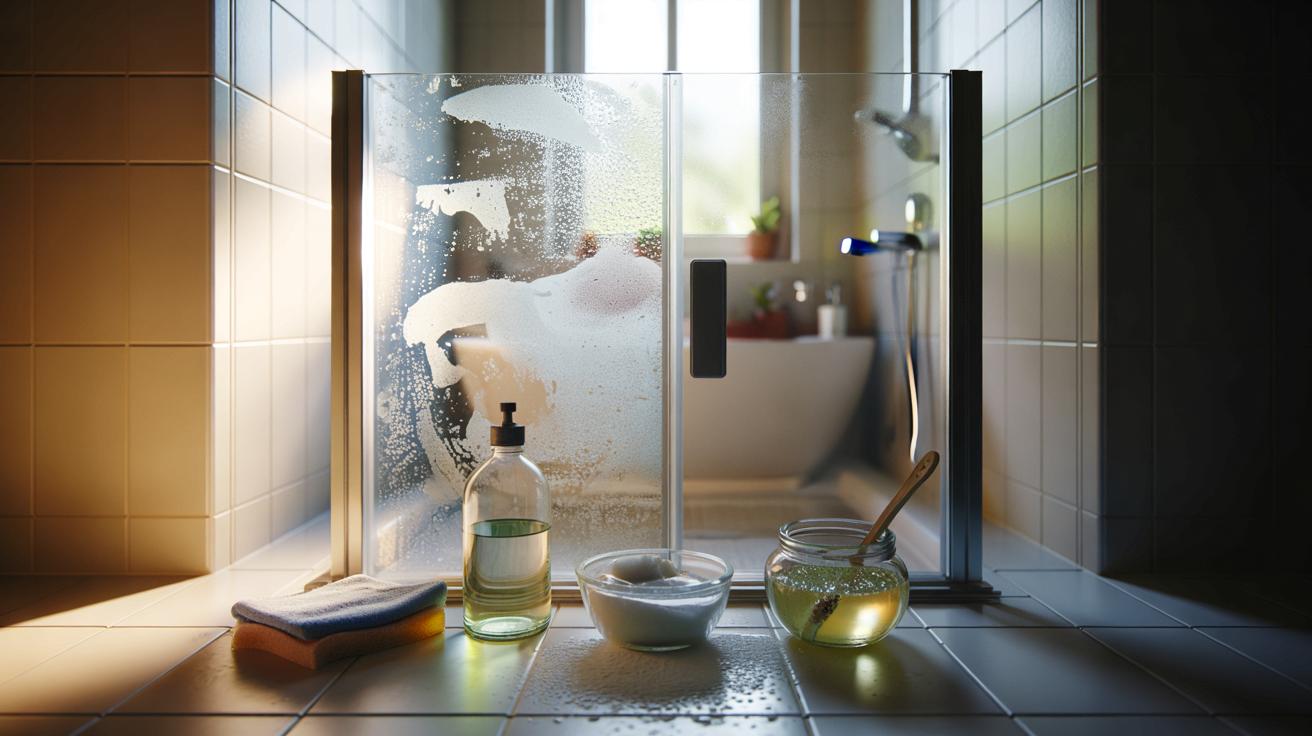 Szklana kabina prysznicowa jak nowa: trik z 3 produktami z kuchni