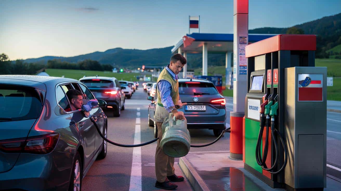Szokowy skok cen paliwa: Słowenia jako pierwsza w UE wprowadza limity tankowania