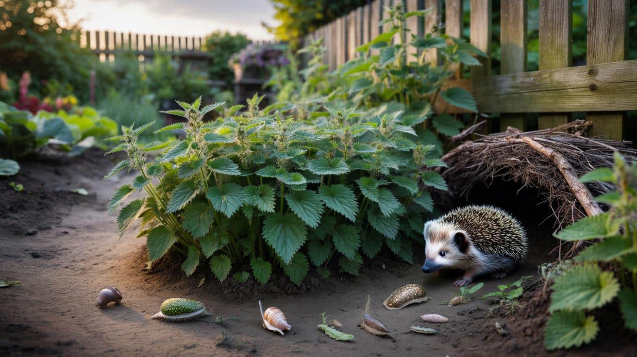 Ta „chwastowa” kępa w kącie ogrodu przyciąga jeże i zjada ślimaki za ciebie