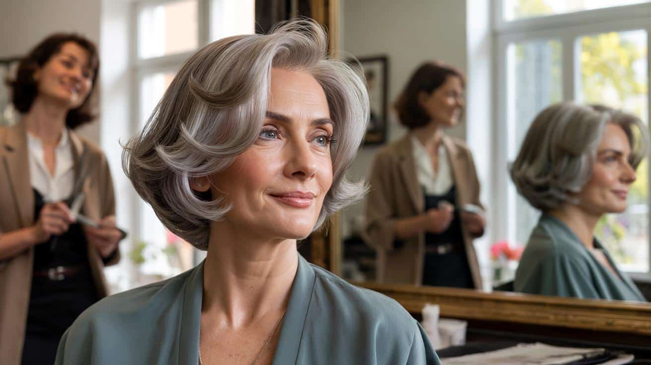 Ta fryzura dla kobiet po sześćdziesiątce jest elegancka i praktyczna