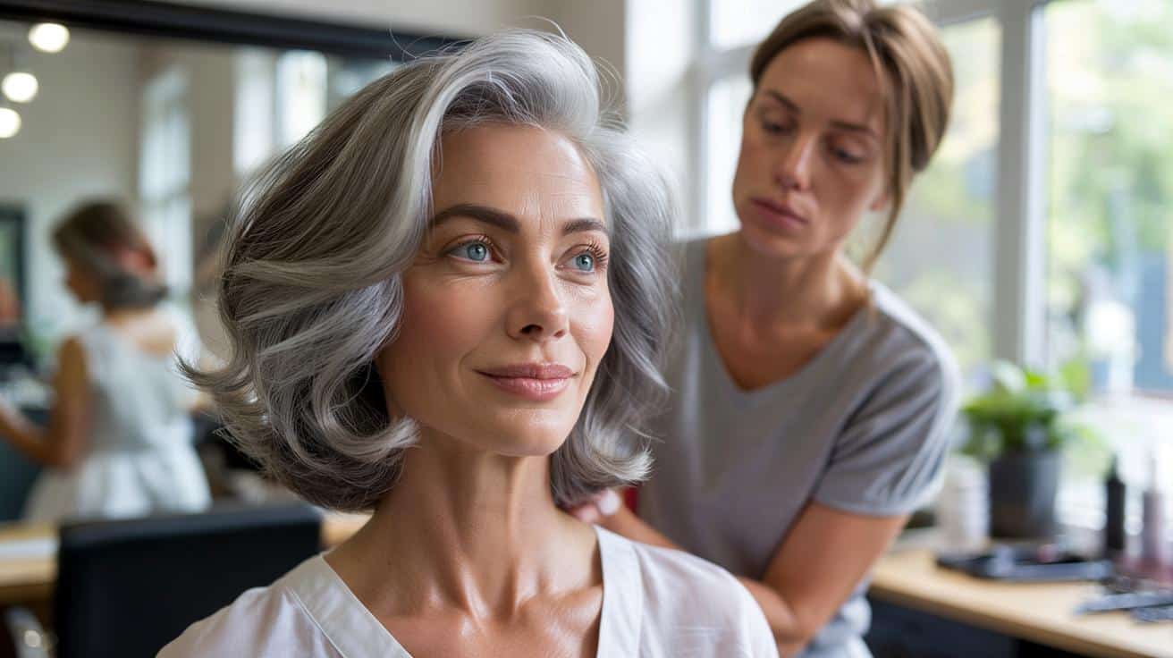 Ta fryzura sprawia, że twarz wygląda młodziej nawet przy siwych włosach