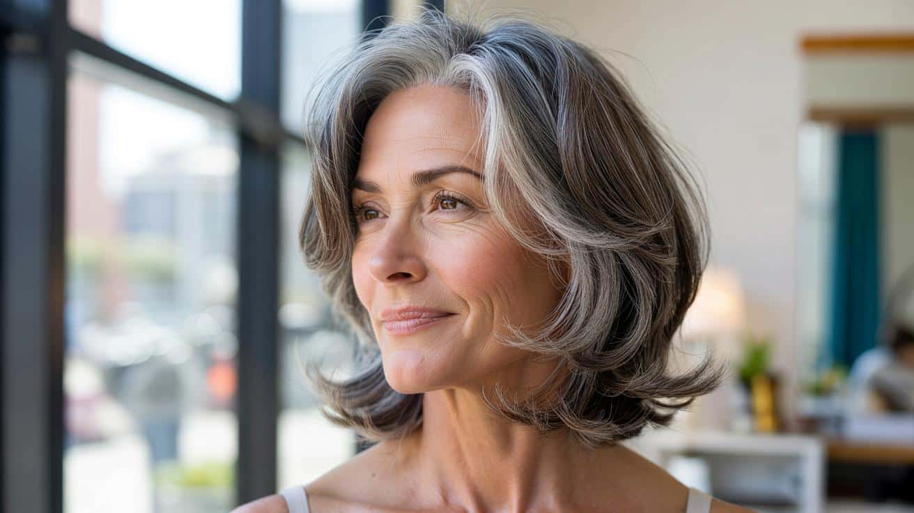 Ta fryzura z siwymi włosami odejmuje lata. Jeden trik robi różnicę