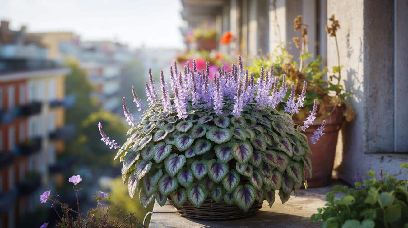 Ta mało znana bylina o fioletowych kwiatach ratuje balkonowe kosze aż do jesieni