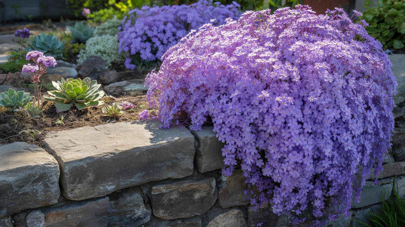 Ta niepozorna bylina w kilka tygodni zamienia suchy mur w fioletową ścianę kwiatów