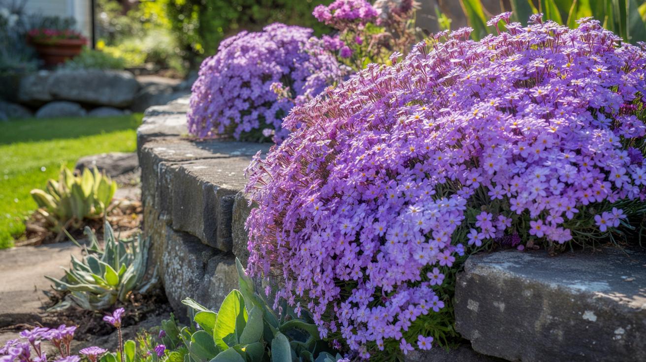 Ta niepozorna bylina w kilka tygodni zasłania brzydki mur fioletową kaskadą