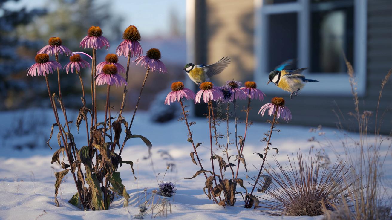 Ta niepozorna bylina zmieni ogród w zimową stołówkę dla sikor