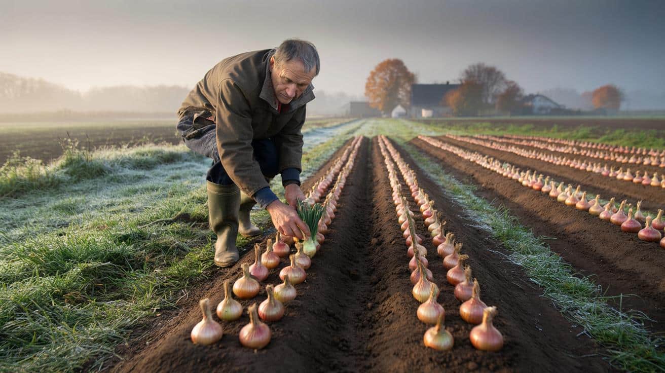 Ta technika sadzenia cebuli ozimej jesienią stosowana przez polskich sadowników daje plony o 40 procent większe