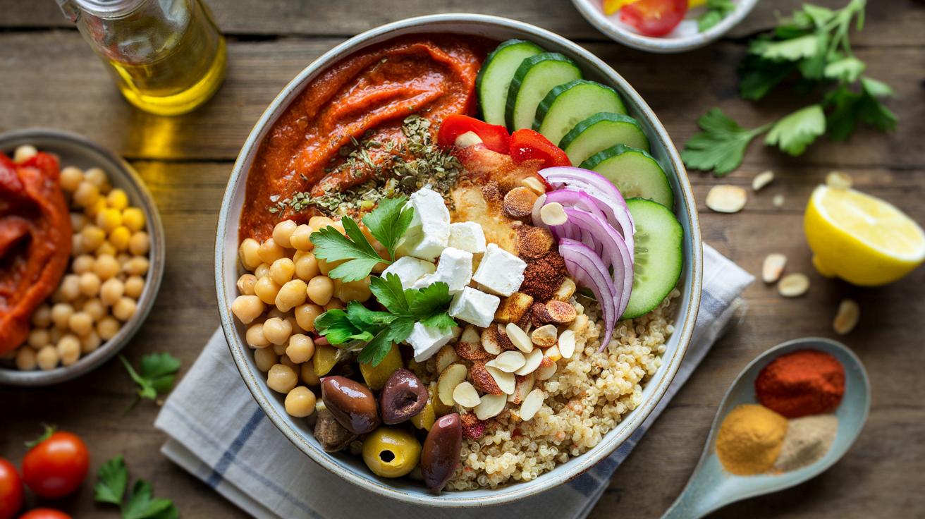 Tani obiad w stylu śródziemnomorskim: miska quinoa, którą zrobisz co tydzień