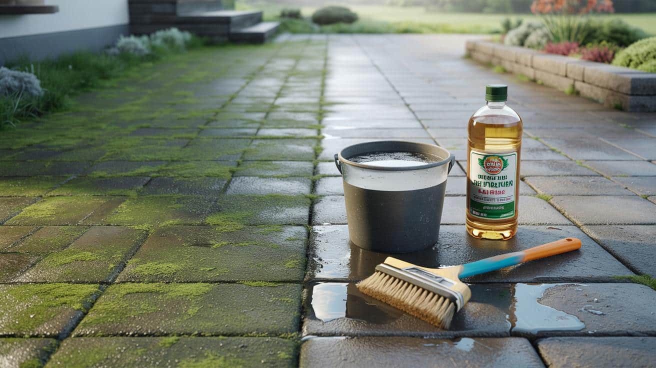 Tani trik na zieloną, śliską kostkę: taras czysty w godzinę bez myjki