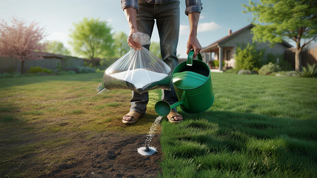 Tani trik z solą gorzką za 1 zł ma odratować zniszczony trawnik przed latem