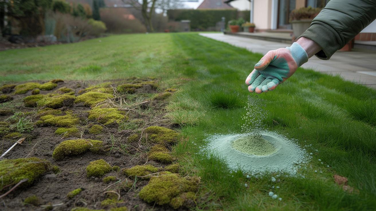 Ta tania „magiczna” posypka na trawnik w marcu robi cuda z mchem