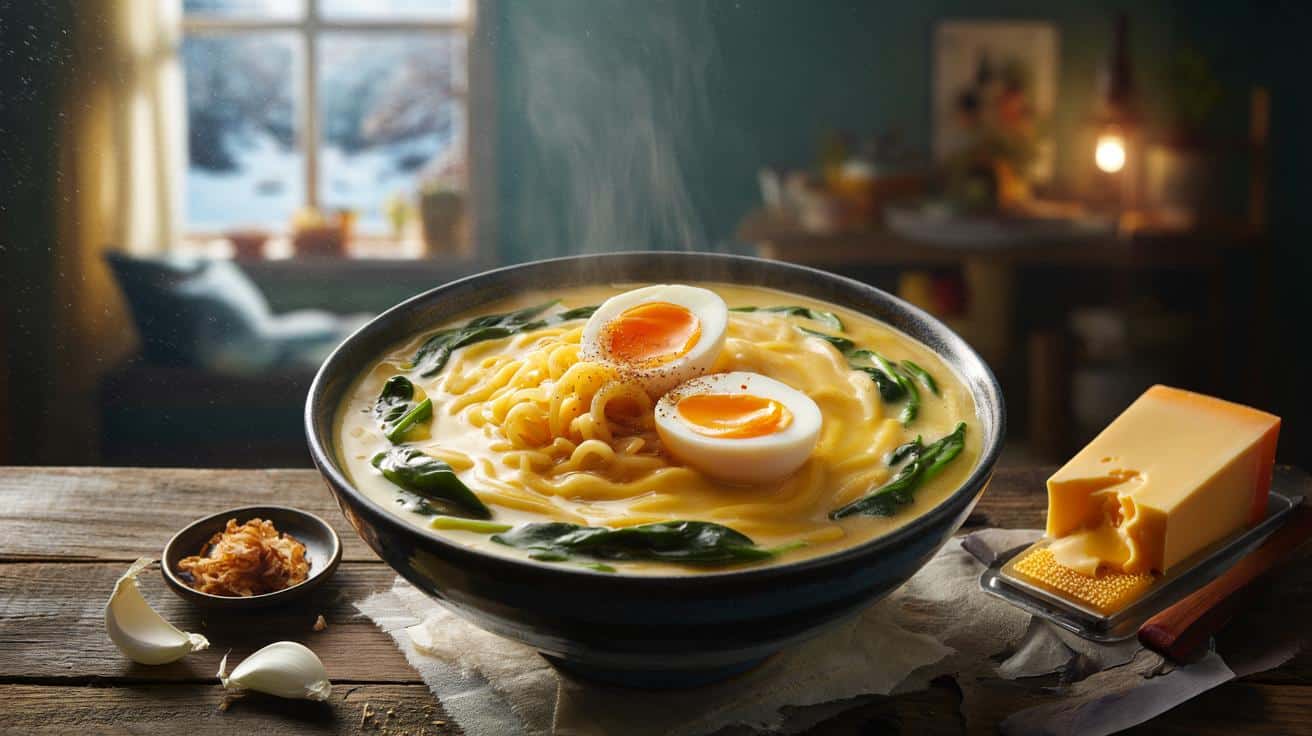 Ten kremowy ramen z cheddarem ratuje zimowe wieczory w 15 minut