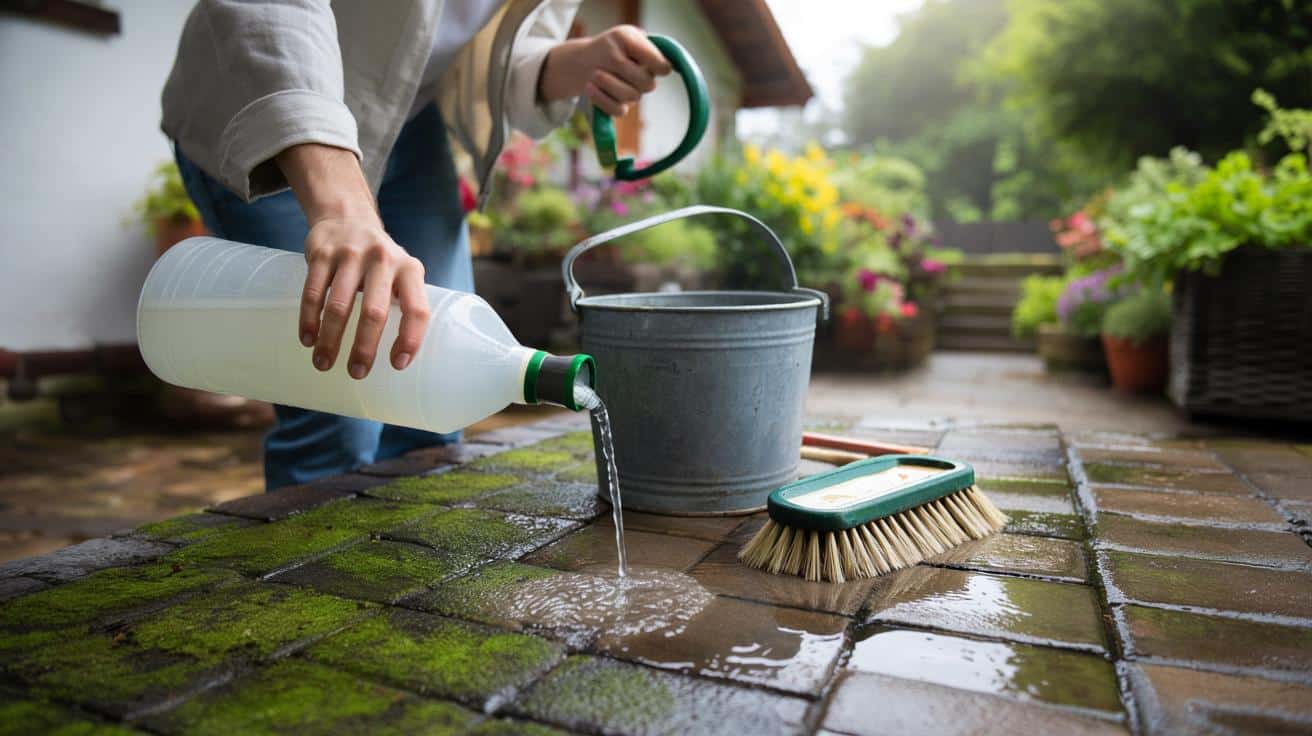 Ten kuchenny produkt za 30 groszy usuwa mech z tarasu w godzinę – bez myjki ciśnieniowej i ostrych chemikaliów