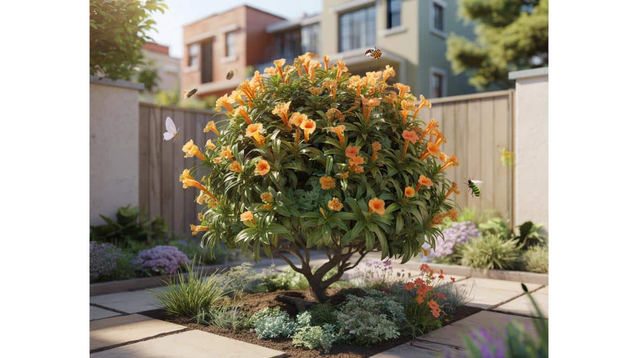 Ten niski krzew o pomarańczowych kwiatach całkiem odmieni mały ogród