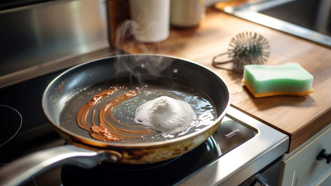 Ten prosty sposób czyszczenia patelni usuwa tłuszcz bez szorowania