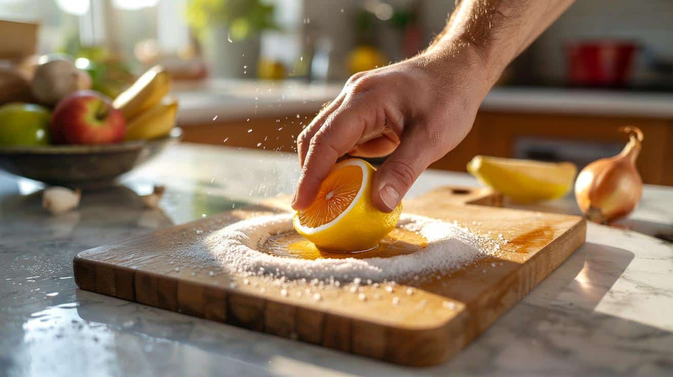 Ten prosty trik z solą pomaga usunąć zapach z deski do krojenia