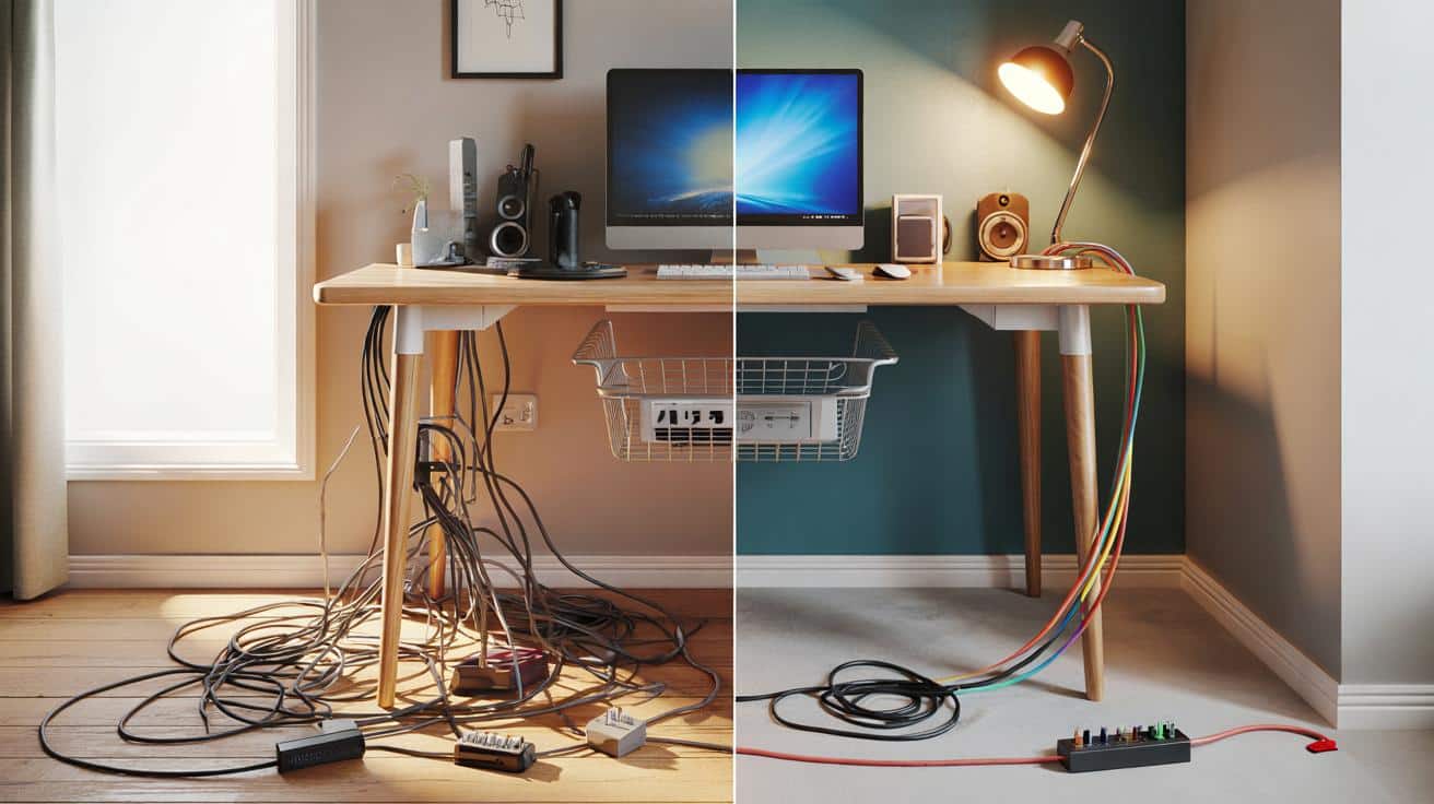Ten sposób na mocowanie kabli rozwiąże chaos za biurkiem na zawsze