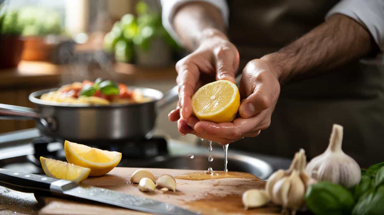 Ten trik z cytryną pomaga usunąć zapach czosnku z rąk w kilka sekund