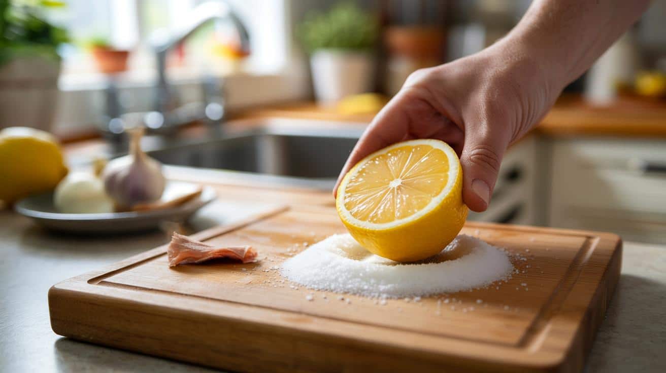 Ten trik z cytryną pomaga usunąć zapach z drewnianej deski do krojenia