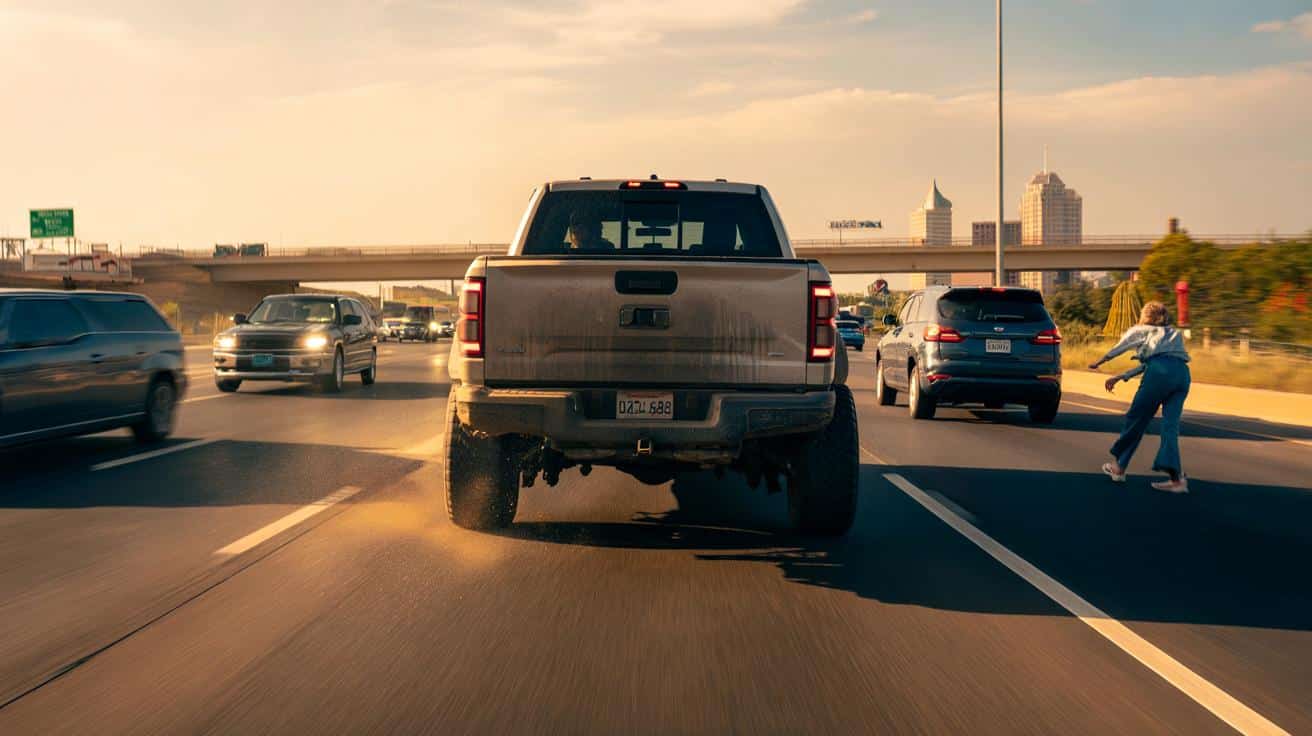Texańczyk taranuje własnym pick-upem SUV-a, by uratować kierowcę