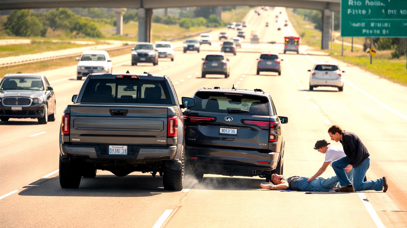 Texanin użył pickupa jak taranu, by zatrzymać auto z nieprzytomnym kierowcą