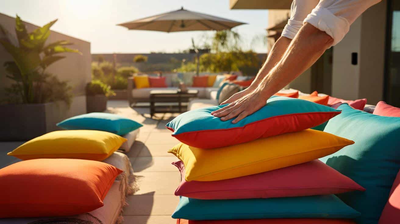Trik na 3 sekundy, który ratuje poduszki na tarasie przed wyblaknięciem