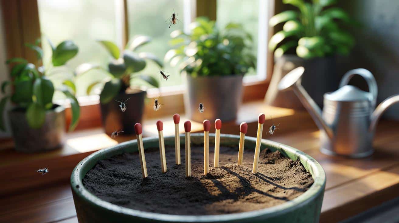 Trik florystów na muchówki w doniczkach: zwykła zapałka robi różnicę