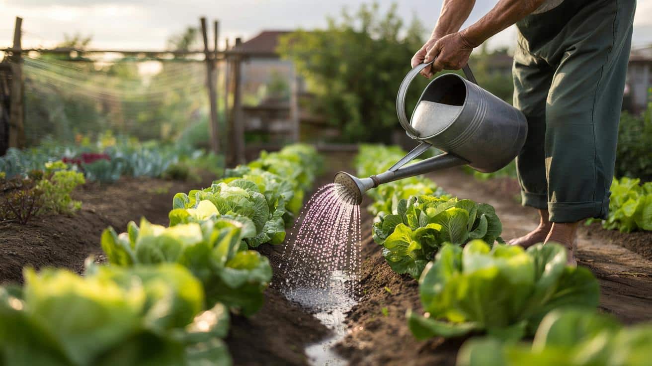 Ogrodnik zdradza prosty trik z wodą, dzięki któremu sałata pozostaje delikatna i nie gorzknieje nawet w czasie upałów