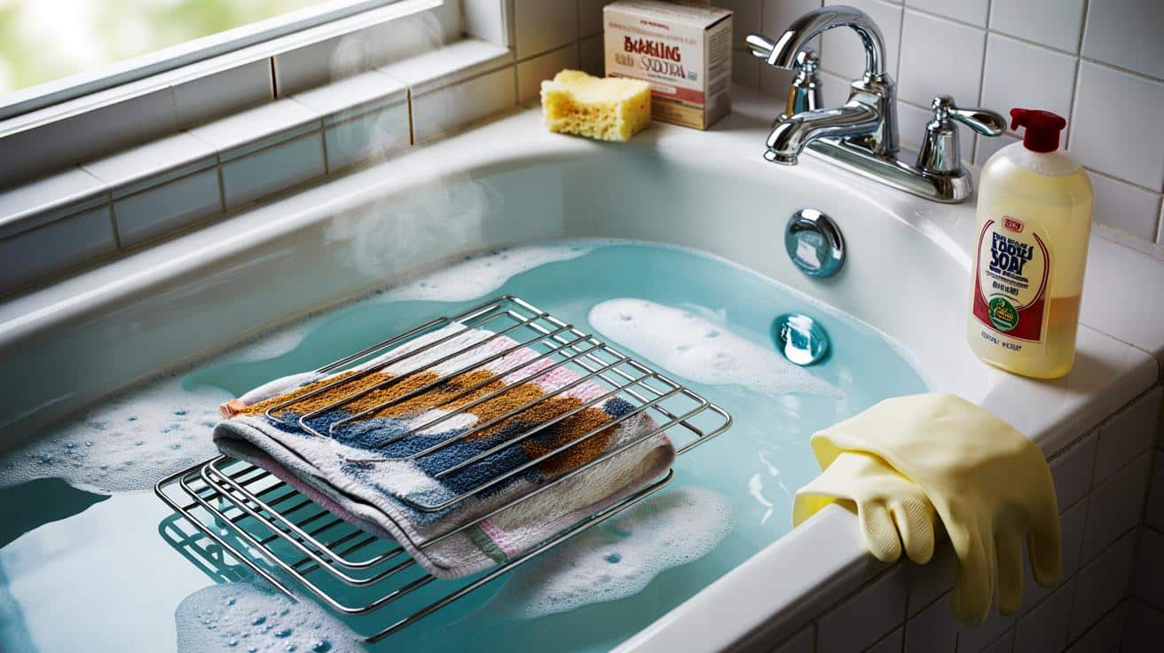 Trik z łazienki, który w mig odczyści ruszty piekarnika z przypaleń