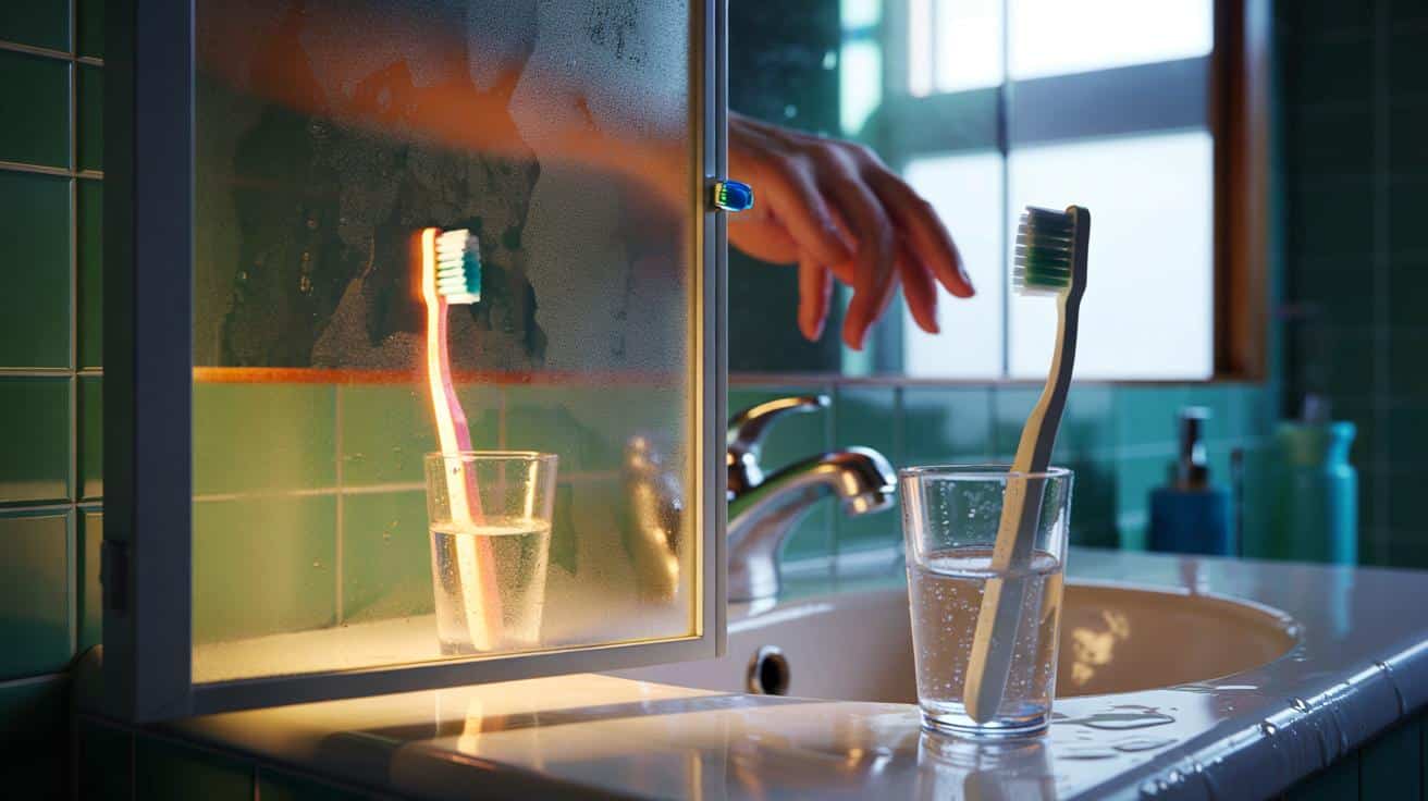 Trzymasz szczoteczkę do zębów w zamkniętej szafce? Bakterie się tam mnożą