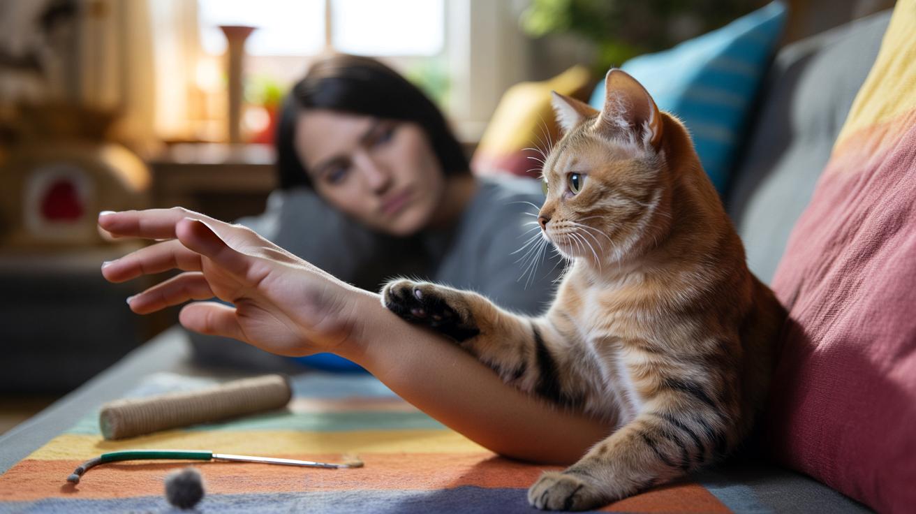 Twój kot gryzie i drapie? Jeden odruch człowieka tylko podkręca problem