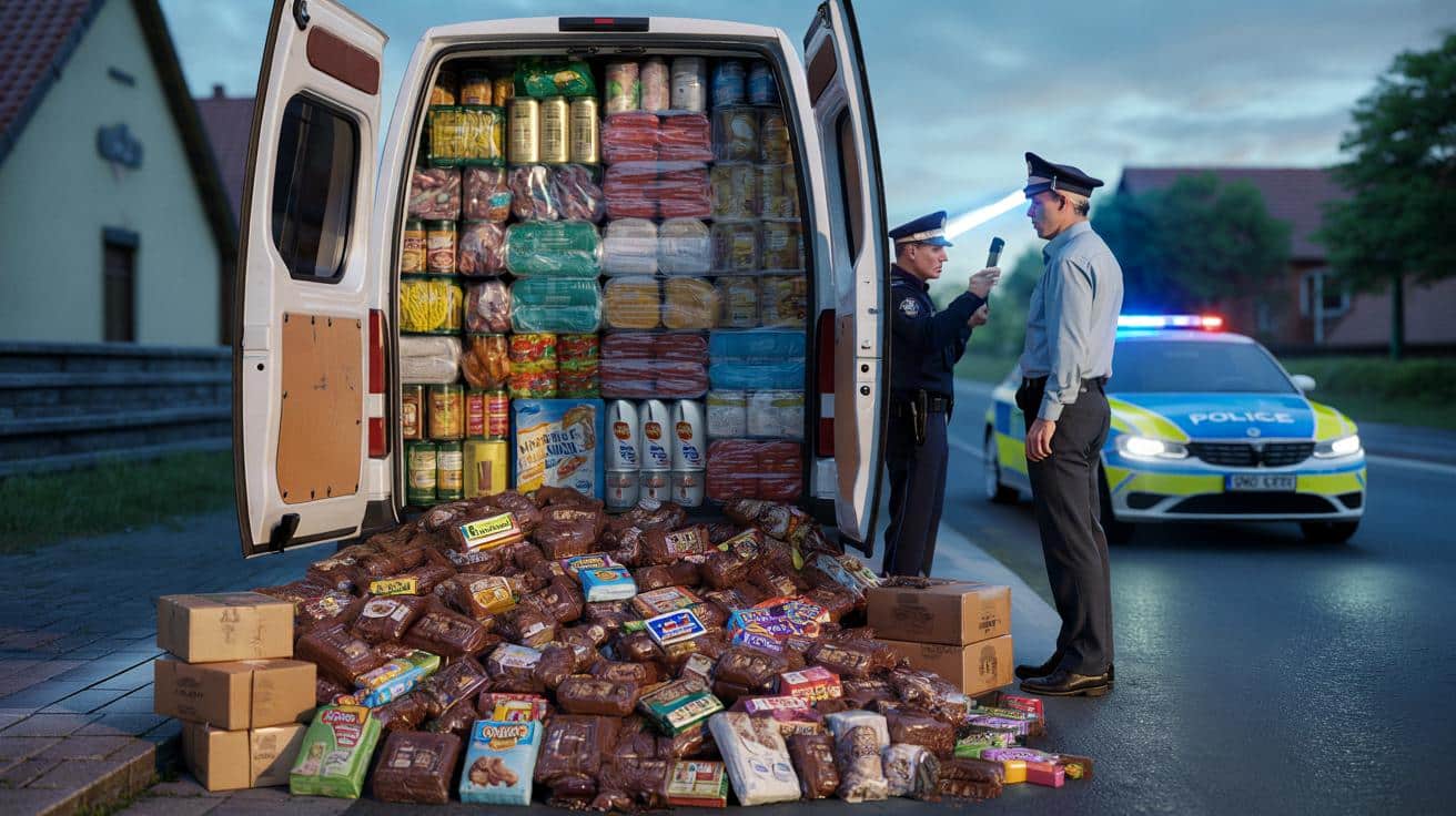 Tysiące tabliczek czekolady w aucie trzydziestolatka. Policja węszy kradzione towary