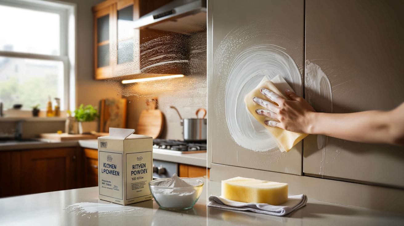 Uporczywy tłusty osad na szafkach? Jeden tani proszek robi cuda