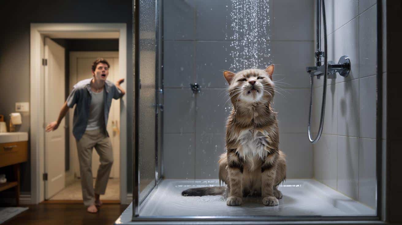 Usłyszał szum prysznica i zamarł. To, co zobaczył, rozczuliło cały internet