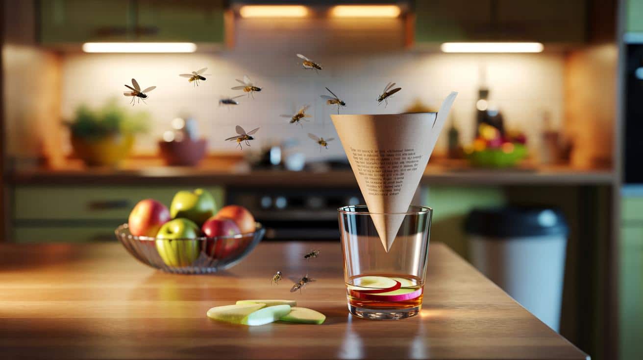 Wieczorem postawiła szklankę na blacie. Rano po muszkach nie było śladu