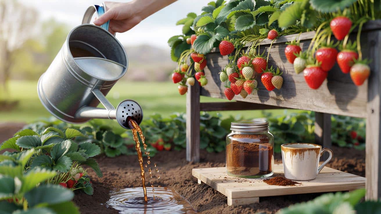 Większe truskawki z jednego kuchennego składnika. Wystarczy wiosenne podlewanie