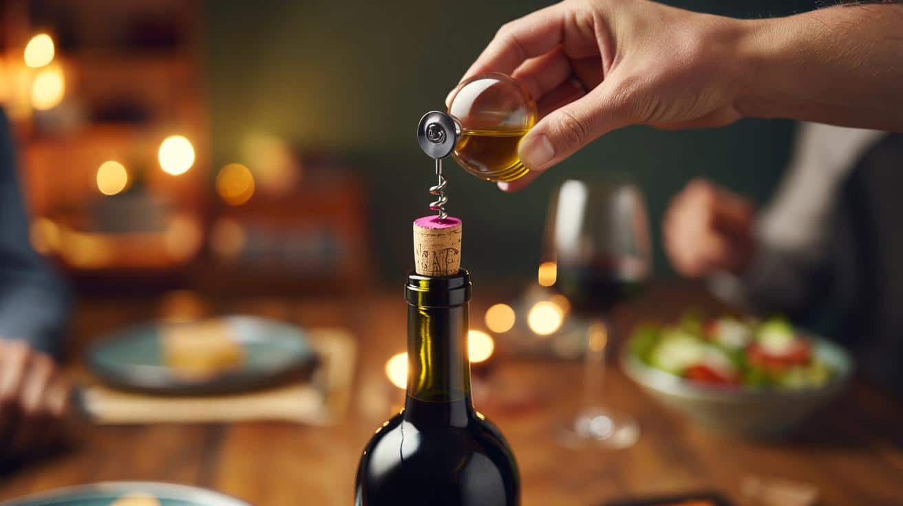 Wlej odrobinę oliwy do ucha korka zanim go wkładasz a butelka otwiera się bez wysiłku