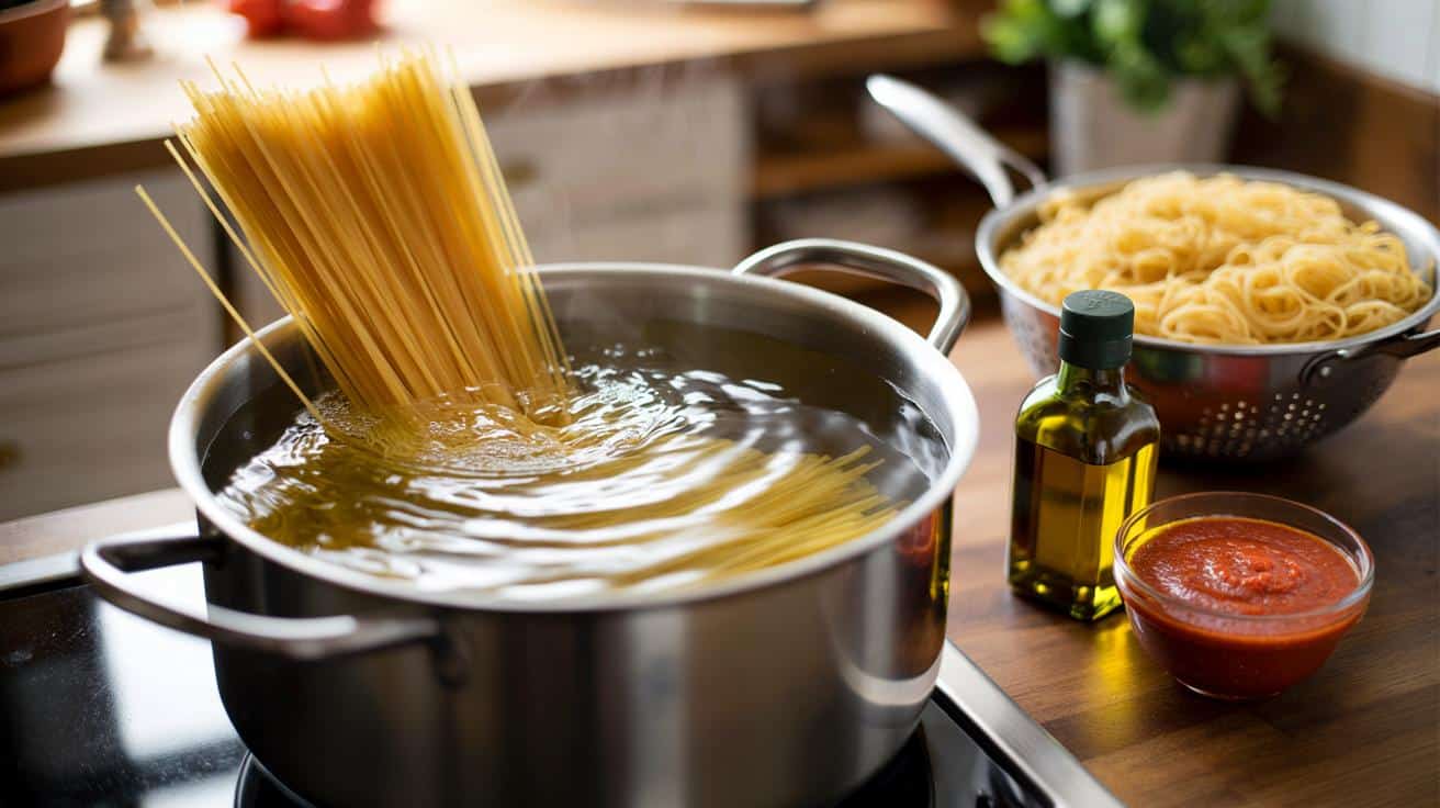 Wlej odrobinę oliwy do wody w garnku a makaron nigdy się nie skleja po ugotowaniu