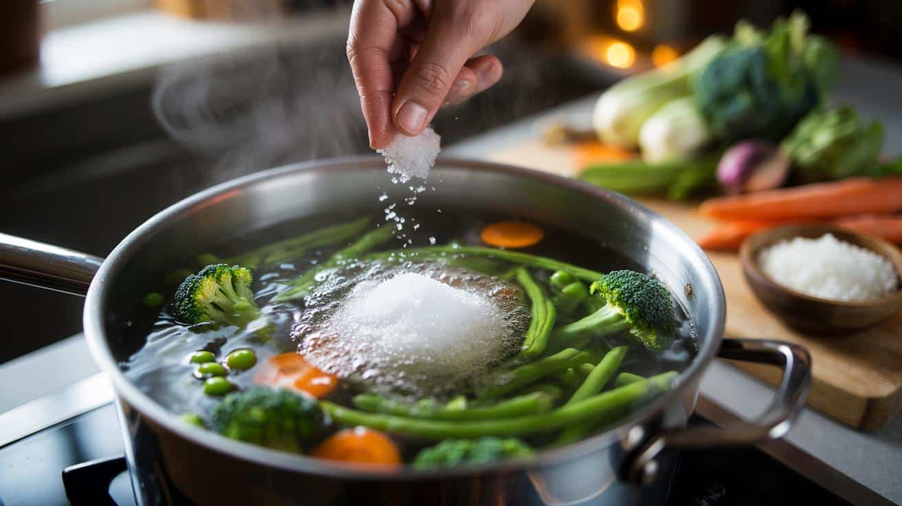 Wrzuć garstkę soli do wody do gotowania warzyw a kolory zostają żywe i intensywne