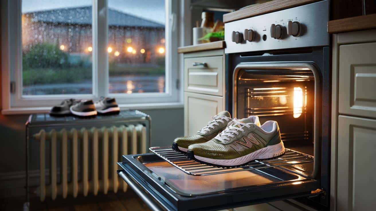 Wstaw mokre buty do piekarnika na dwadzieścia minut a wyschną bez deformacji