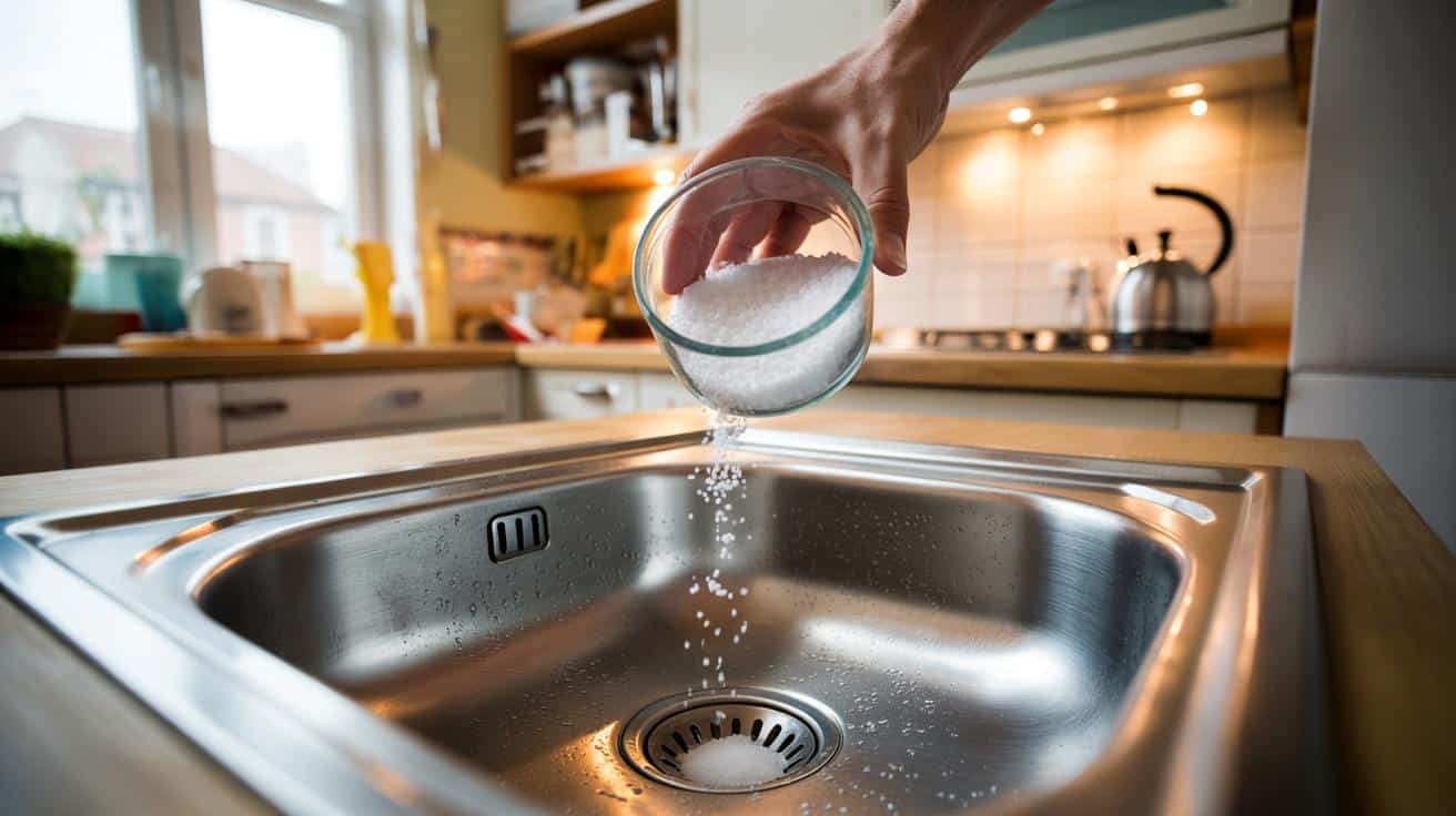 Wsyp kubek soli do rury odpływowej raz w tygodniu a zapchanie nie zdarzy się nigdy